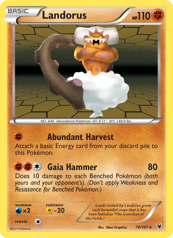 Landorus 74/101 Noble Victories Pokémon card