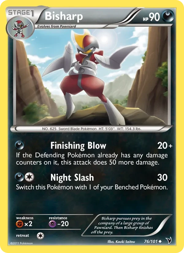 Bisharp 76/101 Noble Victories Pokémon card