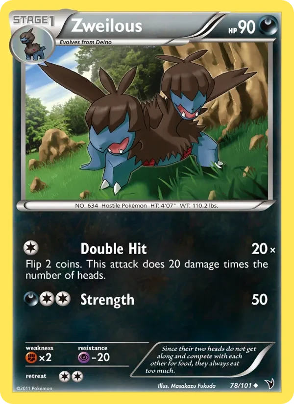 Zweilous 78/101 Noble Victories Pokémon card