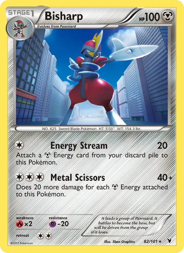 Bisharp 82/101 Noble Victories Pokémon card