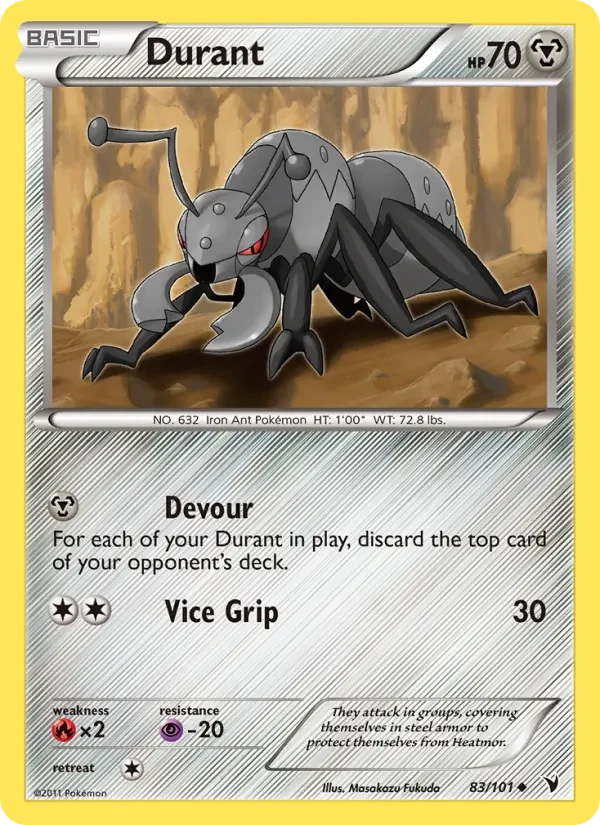 Durant 83/101 Noble Victories Pokémon card