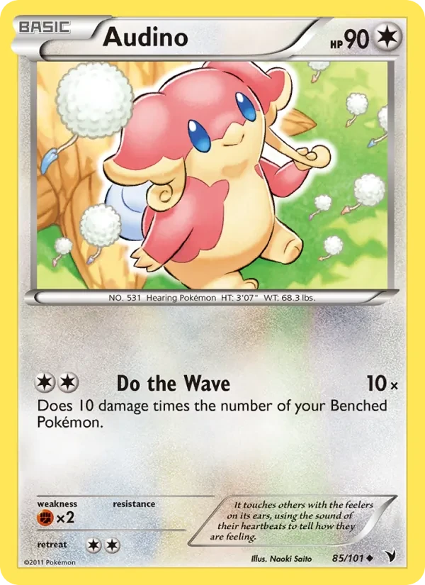 Audino 85/101 Noble Victories Pokémon card