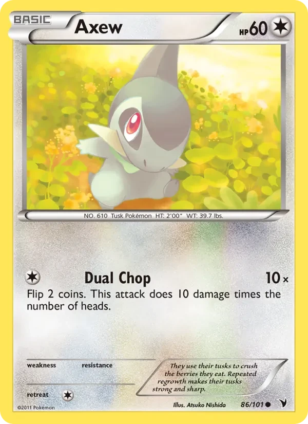 Axew 86/101 Noble Victories Pokémon card