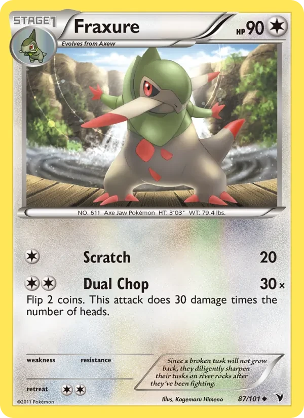 Fraxure 87/101 Noble Victories Pokémon card