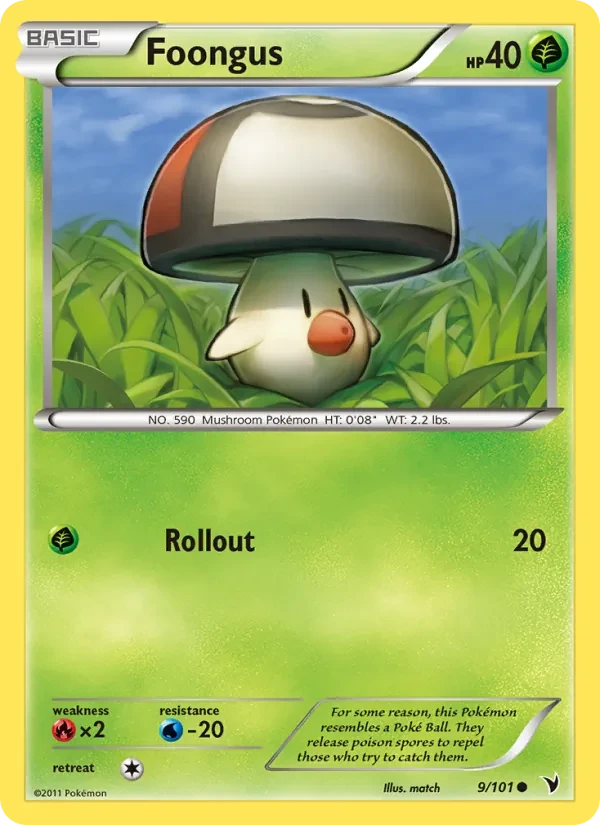 Foongus 9/101 Noble Victories Pokémon card