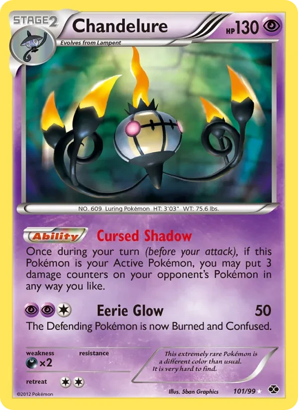 Chandelure 101/99 Next Destinies Pokémon card
