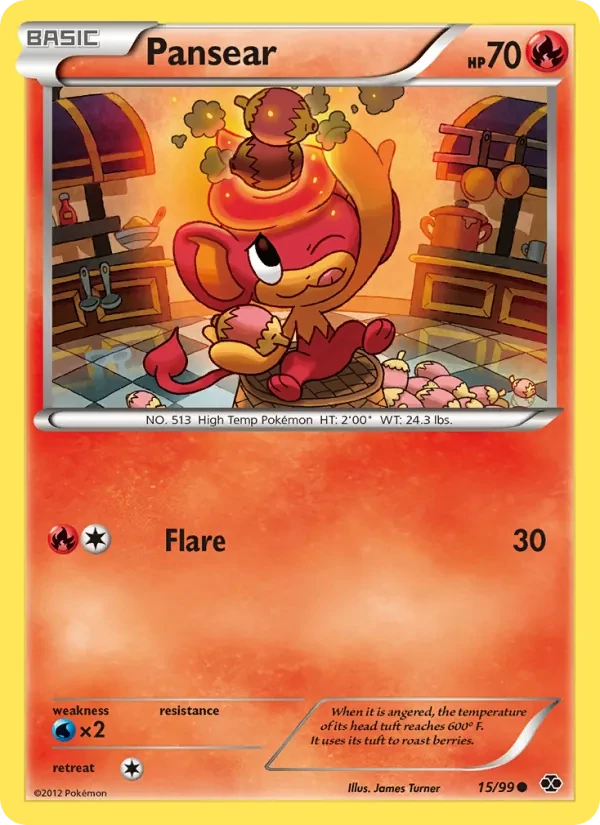 Pansear 15/99 Next Destinies Pokémon card