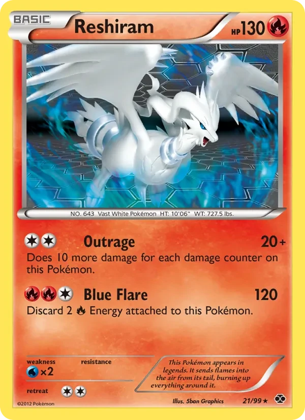 Reshiram 21/99 Next Destinies Pokémon card