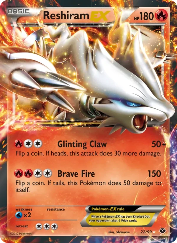 Reshiram-EX 22/99 Next Destinies Pokémon card