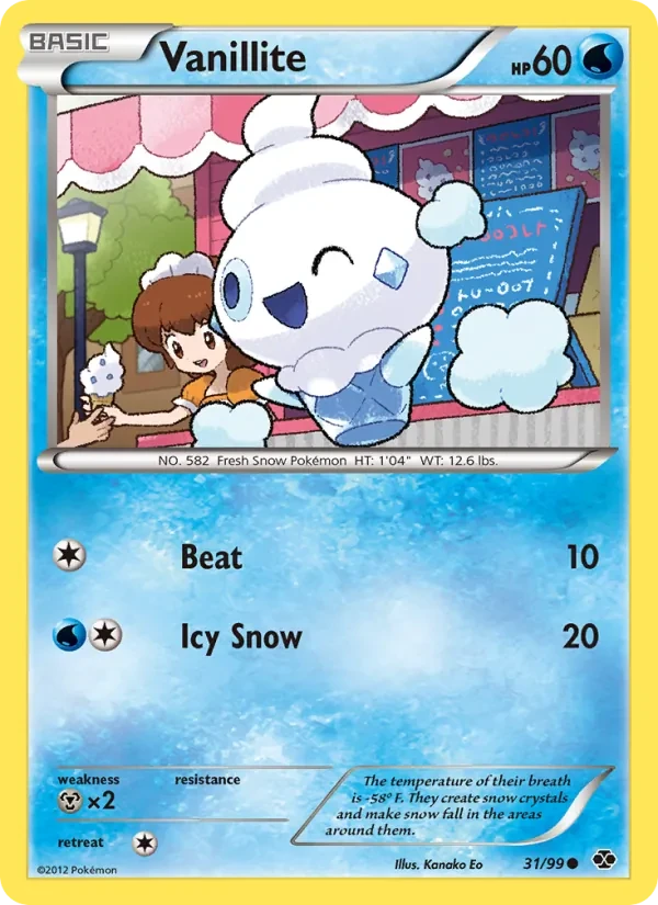 Vanillite 31/99 Next Destinies Pokémon card