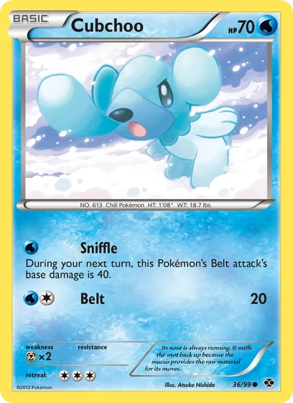 Cubchoo 36/99 Next Destinies Pokémon card