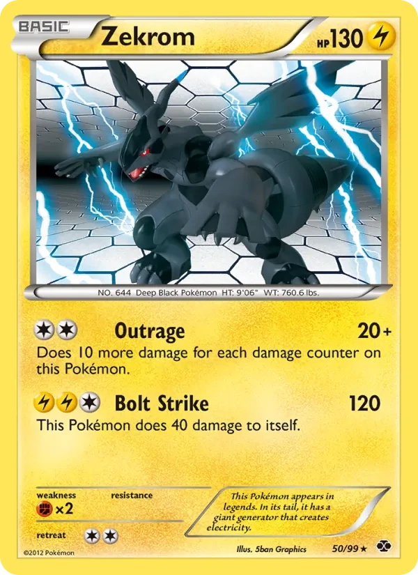 Zekrom 50/99 Next Destinies Pokémon card