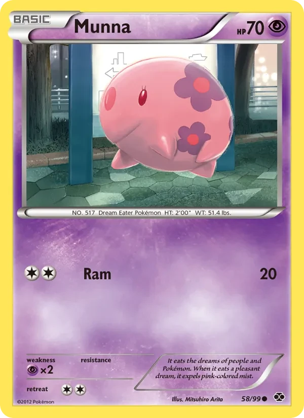 Munna 58/99 Next Destinies Pokémon card