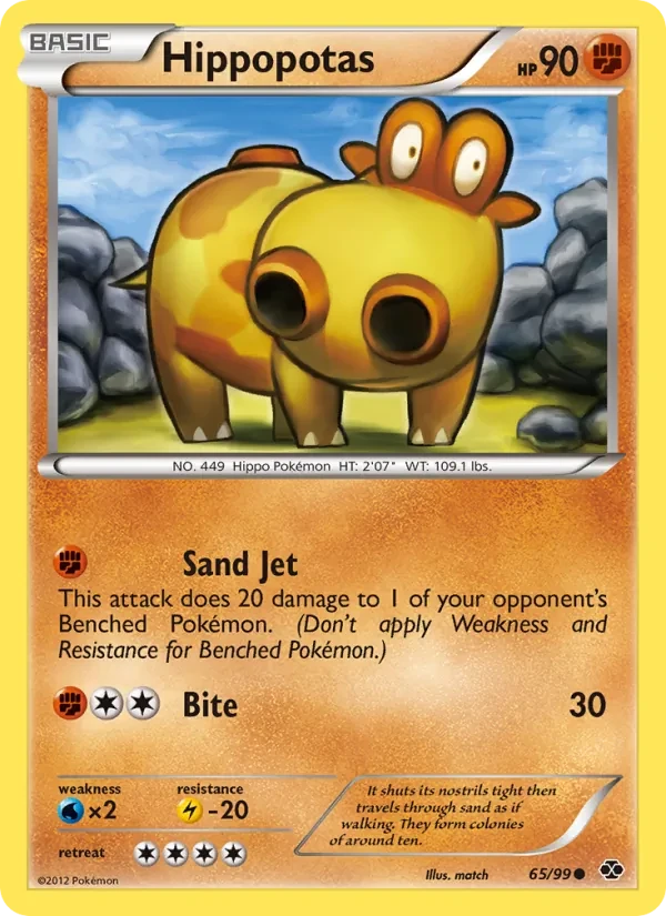 Hippopotas 65/99 Next Destinies Pokémon card