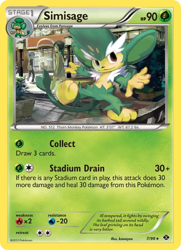 Simisage 7/99 Next Destinies Pokémon card