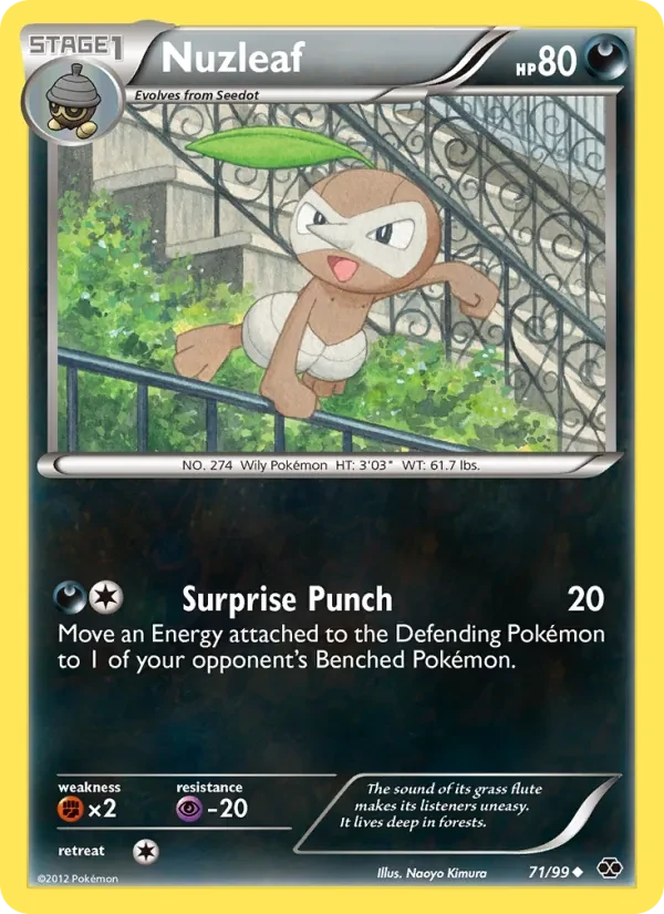 Nuzleaf 71/99 Next Destinies Pokémon card