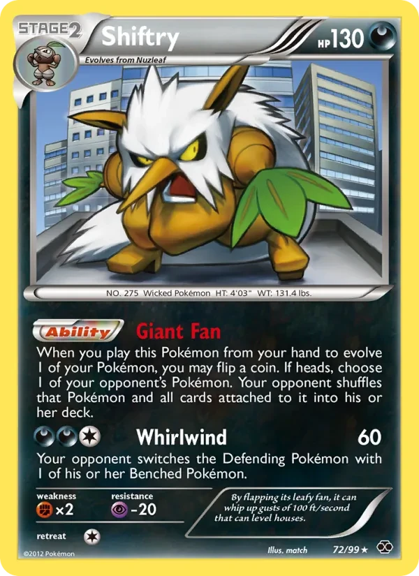 Shiftry 72/99 Next Destinies Pokémon Karte