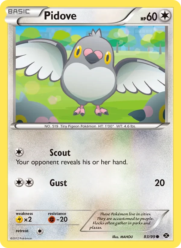 Pidove 83/99 Next Destinies Pokémon card