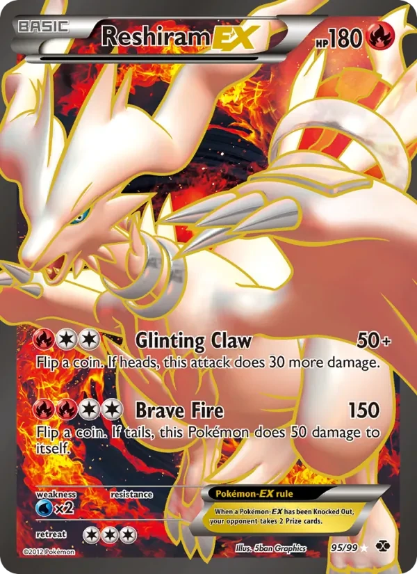Reshiram-EX 95/99 Next Destinies Pokémon card