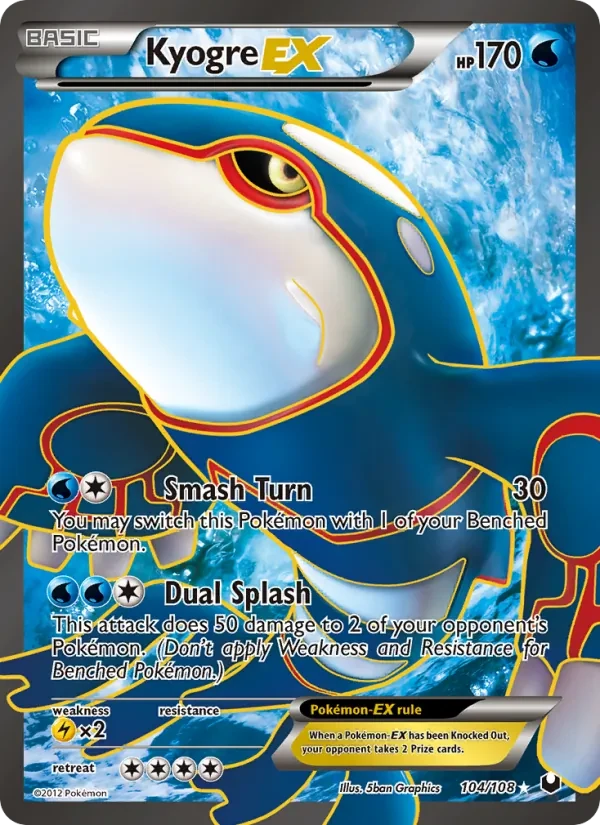 Kyogre-EX 104/108 Dark Explorers Pokémon card