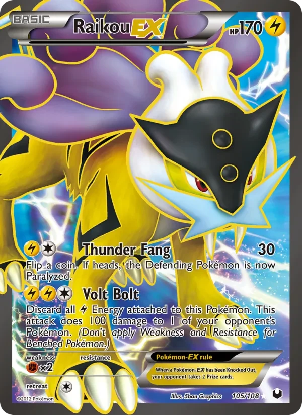 Raikou-EX 105/108 Dark Explorers Pokémon card