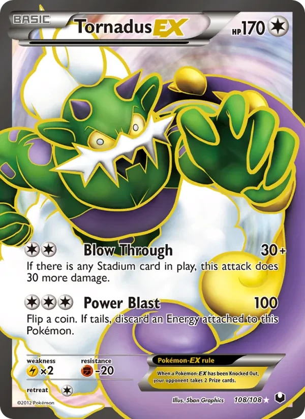 Carta Pokémon Tornadus-EX 108/108 Dark Explorers
