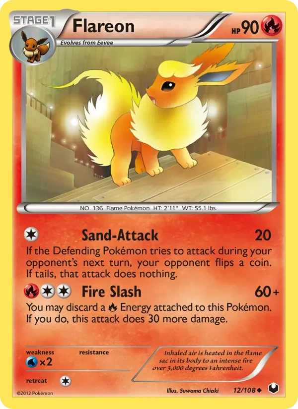 Flareon 12/108 Dark Explorers Pokémon card