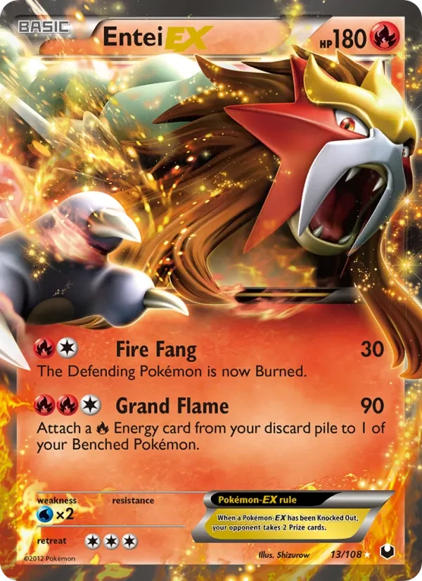 Entei-EX 13/108 Dark Explorers Pokémon kaart