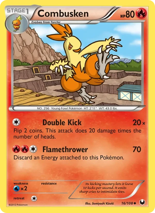 Combusken 16/108 Dark Explorers Pokémon Karte