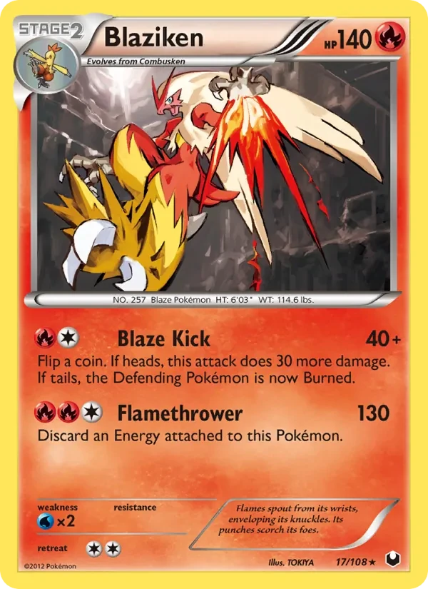 Blaziken 17/108 Dark Explorers Pokémon card