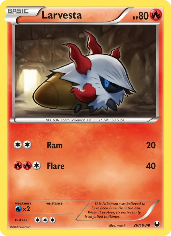 Larvesta 20/108 Dark Explorers Pokémon card