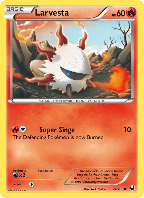 Larvesta 21/108 Dark Explorers Pokémon card