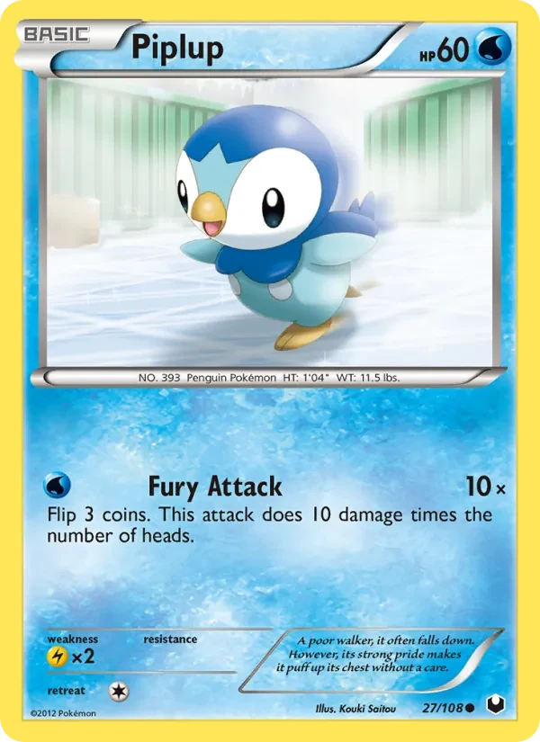 Piplup 27/108 Dark Explorers Pokémon card