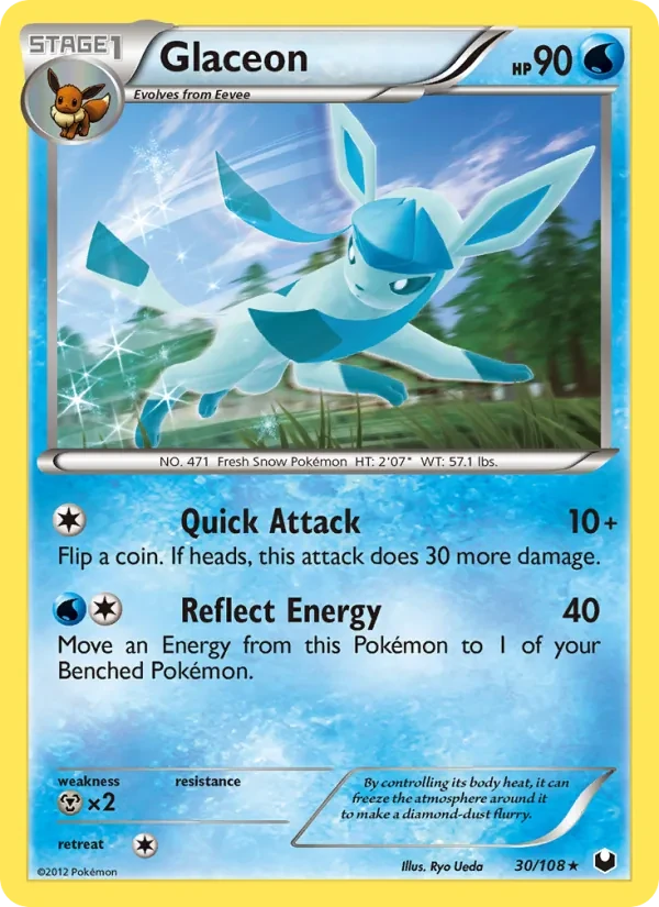 Glaceon 30/108 Dark Explorers Pokémon Karte
