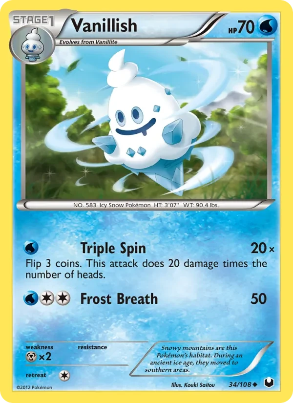 Carta Pokémon Vanillish 34/108 Dark Explorers