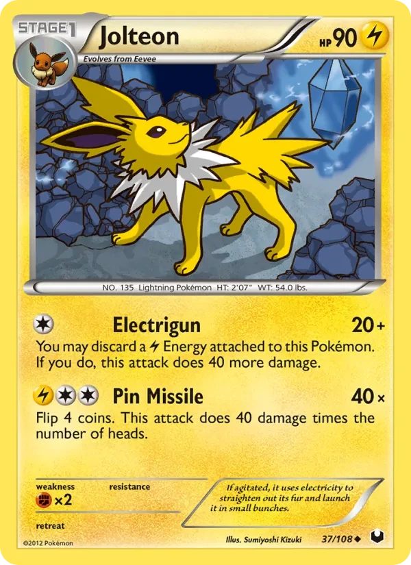 Jolteon 37/108 Dark Explorers Pokémon Karte