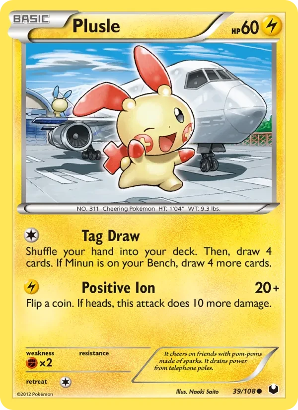 Plusle 39/108 Dark Explorers Pokémon kaart