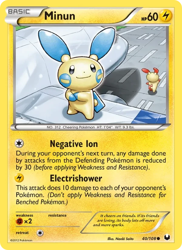 Minun 40/108 Dark Explorers Pokémon card