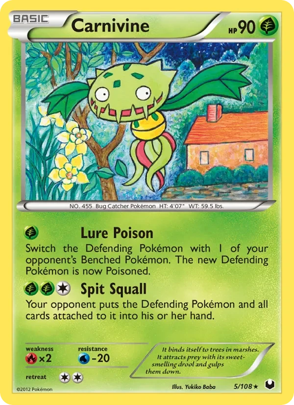 Carnivine 5/108 Dark Explorers Pokémon card