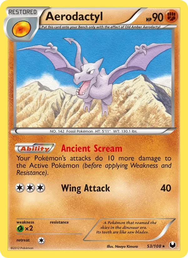 Aerodactyl 53/108 Dark Explorers Pokémon card