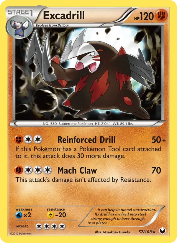 Excadrill 57/108 Dark Explorers Pokémon card