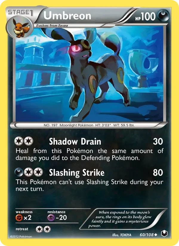 Umbreon 60/108 Dark Explorers Pokémon Karte
