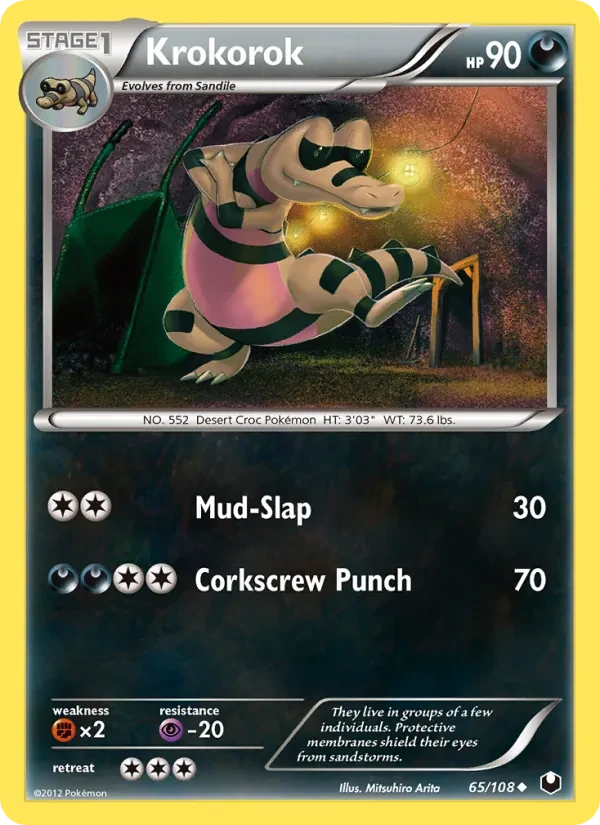 Krokorok 65/108 Dark Explorers Pokémon card