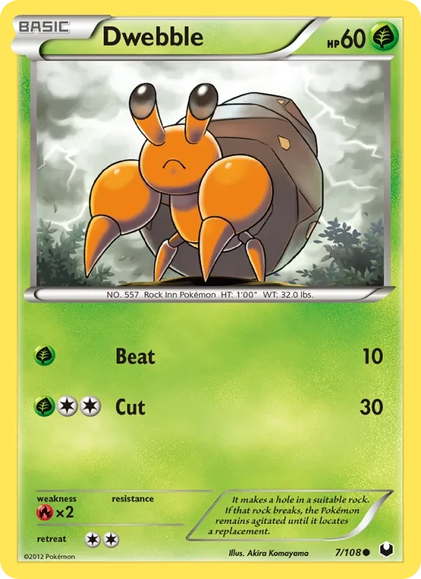 Dwebble 7/108 Dark Explorers Pokémon Karte