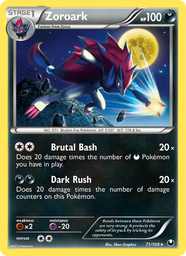 Zoroark 71/108 Dark Explorers Pokémon card