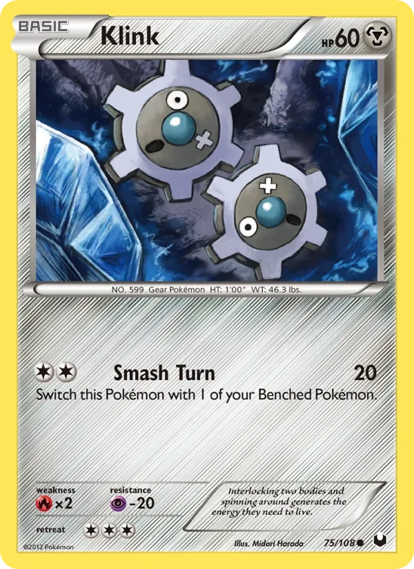 Klink 75/108 Dark Explorers Pokémon card