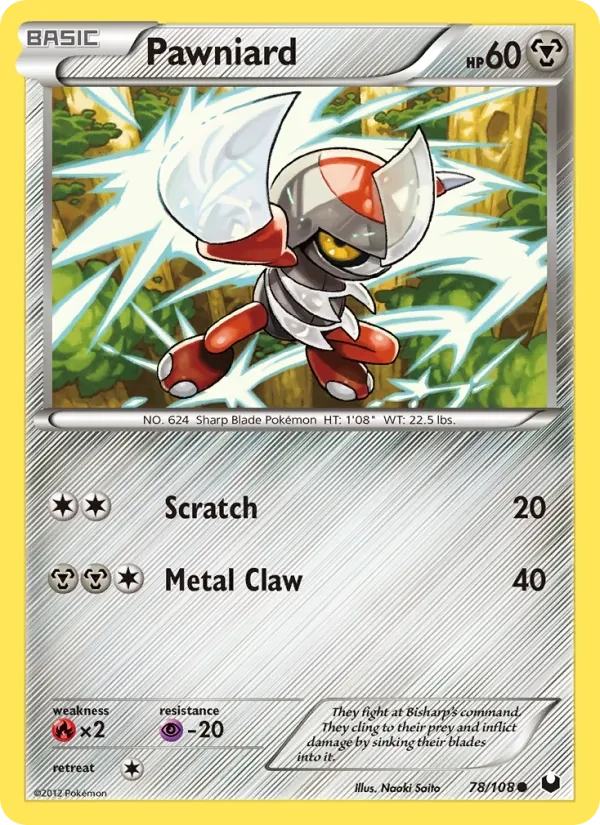 Pawniard 78/108 Dark Explorers Pokémon card