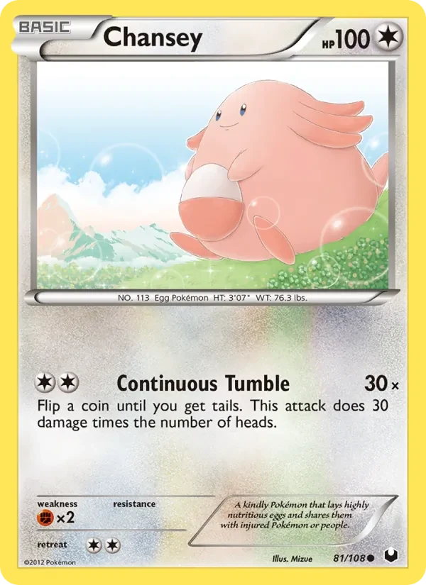 Chansey 81/108 Dark Explorers Pokémon card