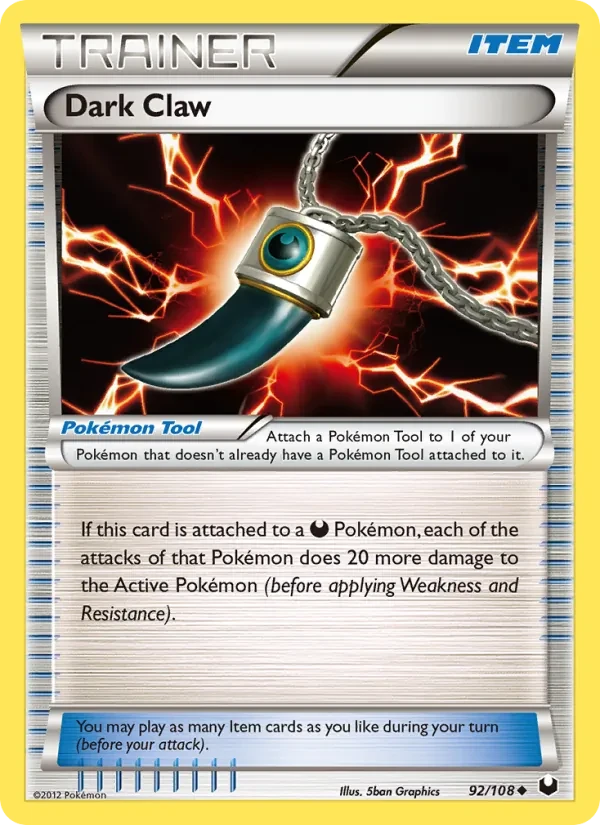 Carta Pokémon Dark Claw 92/108 Dark Explorers