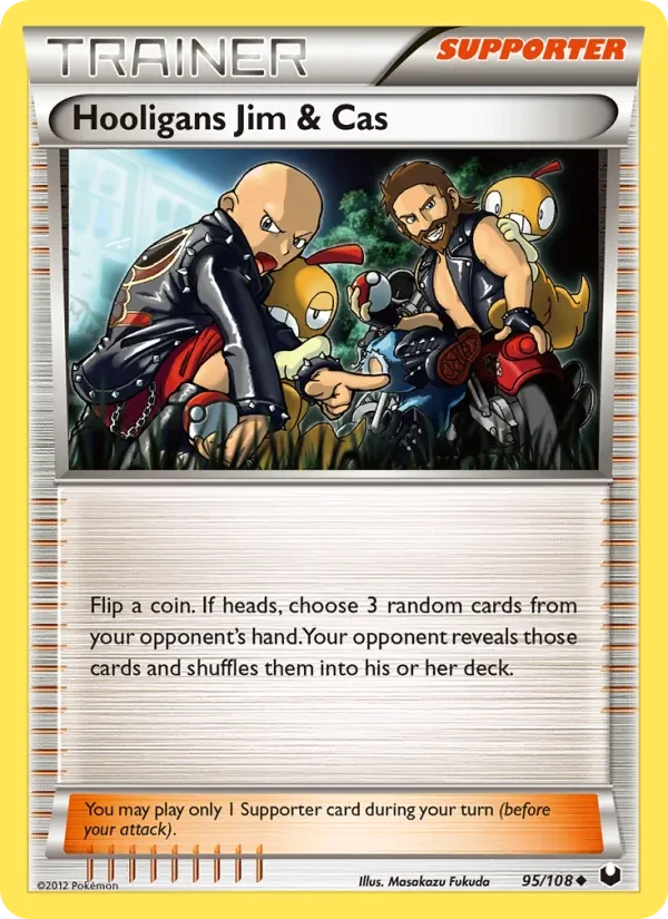 Hooligans Jim & Cas 95/108 Dark Explorers Pokémon card